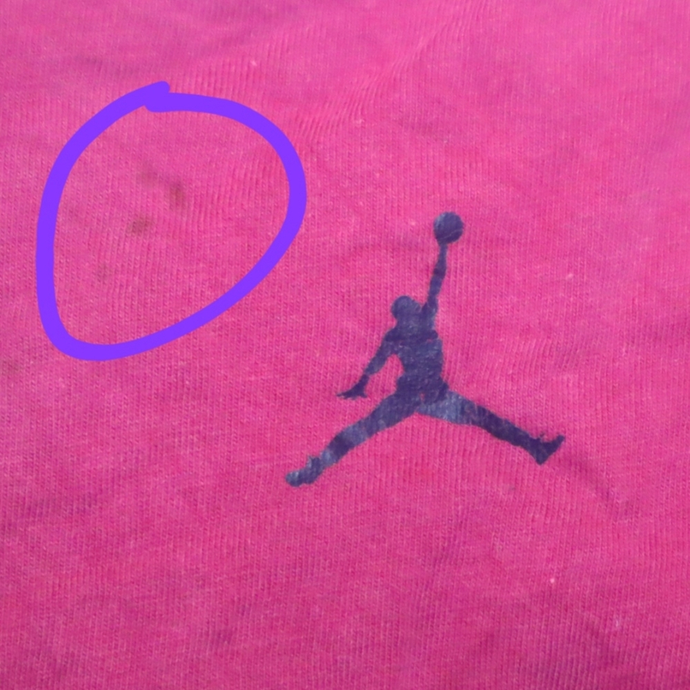 LAST CHANCE - JORDAN MUSCLE TEE L *ALTERED/FLAWED* Red Logo Tank Distressed Gym - Picture 3 of 11